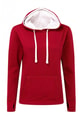 Dames hoodie SG24F contrast rood-wit